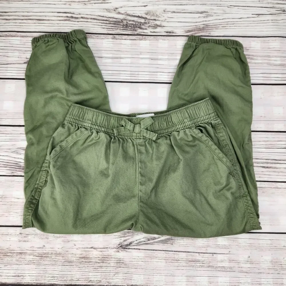 The Children's Place Girls Green Pull On Pants Size 6 Spring Summer